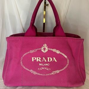 Authentic Prada Large Canapa Bag Pink Fuchsia